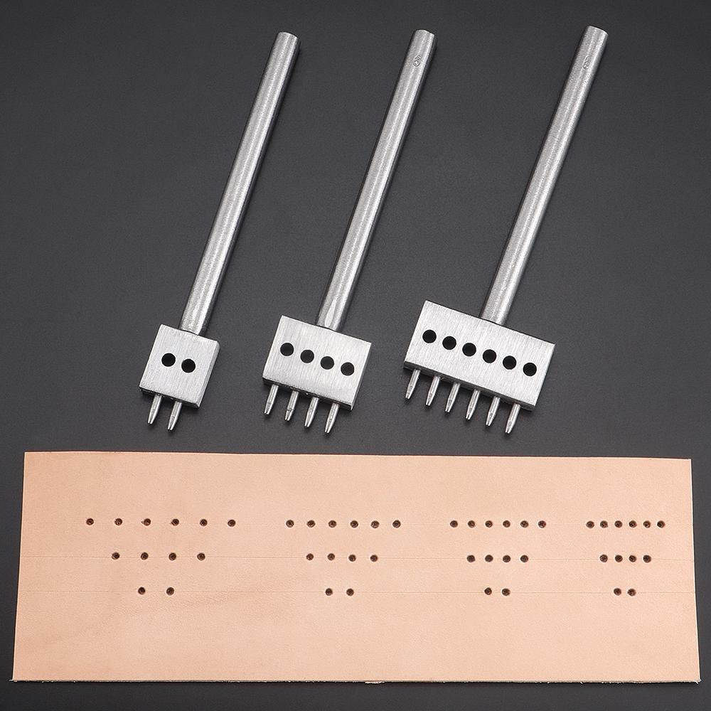 3pcs/SET Professional DIY Leather Punching Die, Manual Hole Punch for Leather Handcrafting, Multi-Round Punching Die Tool Set