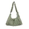 Folded canvas bag, female tote bag, large capacity summer messenger 2025 new casual college student class bag