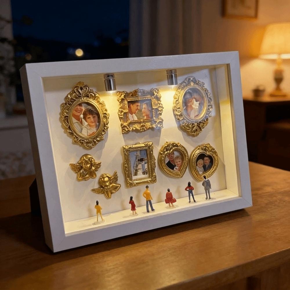 Vintage Shadow Box Frame Kit Romantic Personalized DIY Photo Decor Easy To Install