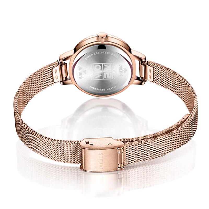 Mini Lady Women's Watch Japan Quartz Fashion Hours Dress Bracelet Simple Stainless Steel Strap Girl‘s Birthday Gift Julius Box