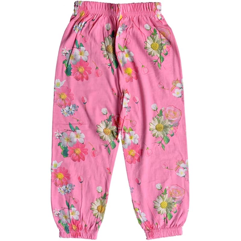 T2F Girl's Regular Fit Track Pants (GLSTRK04_Multicolor 3_7-8 Years)