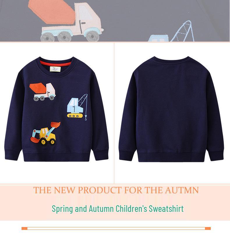 Dziecięca Bawełniana Bluza z Długim Rękawem z Kreskówką - Style Jesienne UE/USA