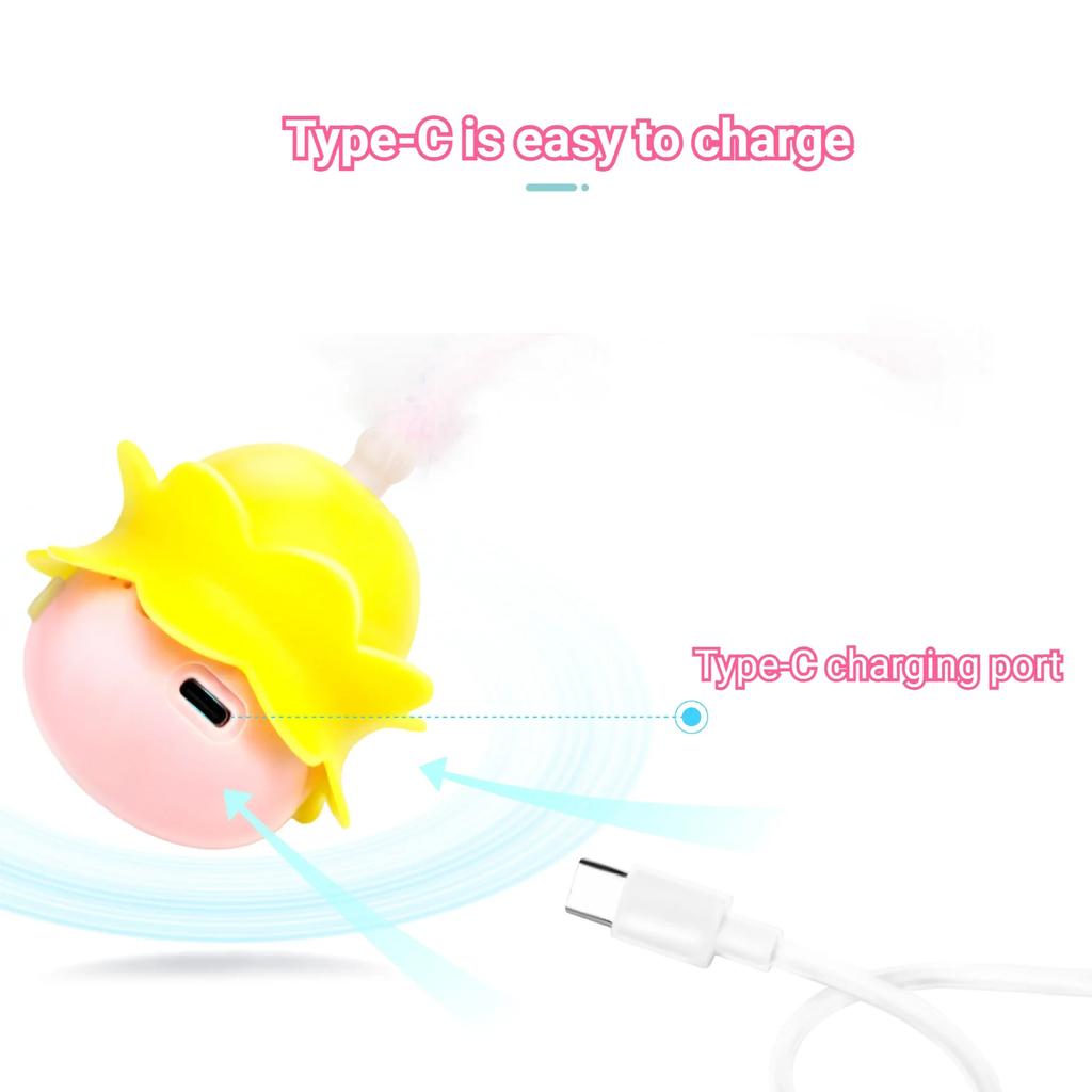 Katzenspielzeug, interaktives Katzenspielzeug, automatischer elektrischer Ton, drehendes kleines Monster, Feder, neckender Katzenstab, farbiges Licht