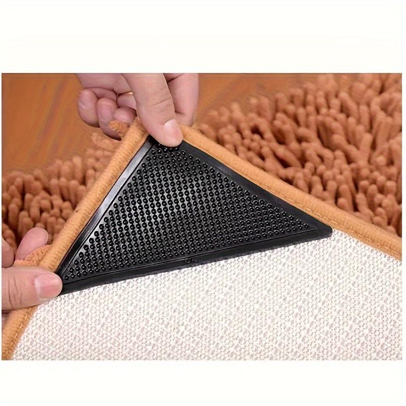 16pcs Non-Slip Rug Grippers - Reusable & Washable, Dual-Sided Adhesive Pads for Hardwood Floors and Tiles - Keeps Area Rugs Secure & Corners Flat