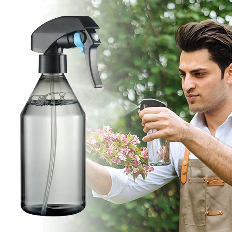 300ML Wassersprühflasche Verjüngte Schulter Dunkle Sprühflasche G-Pistolen-Pumpenkopf Sprühflasche Pflanzen-Sprühflasche für Reinigungslösungen Haare Gartenarbeit