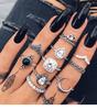 Silver Retro Punk Boho Ring Set 91