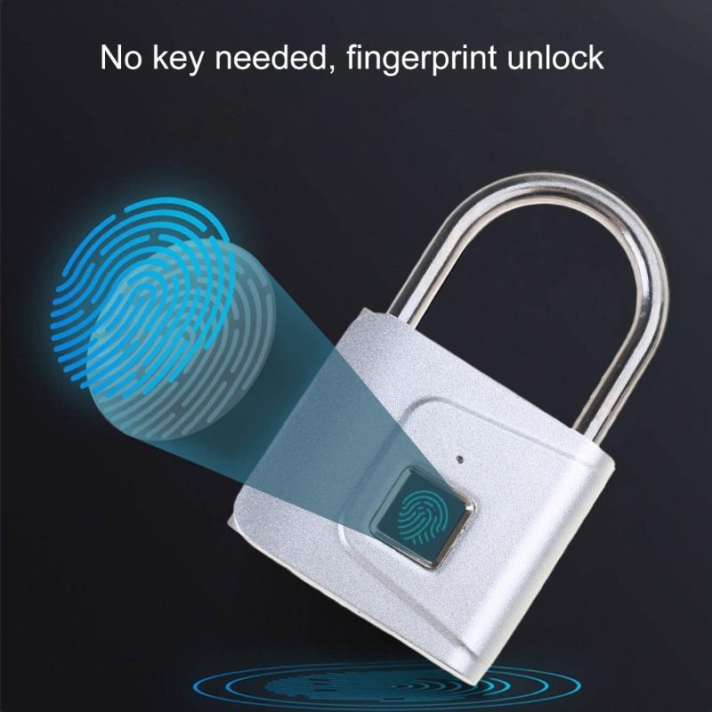 Professional Fingerprint Padlocks Keyless Fingerprint Security Lock Keyless Biometric Lock  for Gym Outdoor Fence & Gate