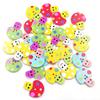 50Pcs Cartoon Mushroom Wooden Buttons Sewing Scrapbooking Handicraft DIY Decor
