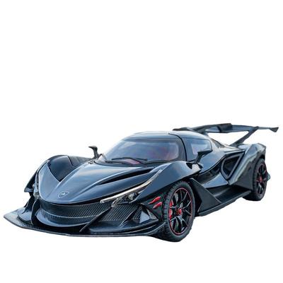 Modello di auto sportiva Apollo Automobil IE in lega pressofusa in scala 1/24 con suono e luce, giocattolo per auto con meccanismo pull back, regalo per bambini