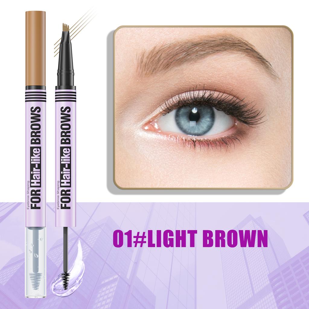 Waterproof Eyebrow Pencil 2in1 Liquid Gel Pen Long Lasting Cream Makeup Kit Four Claw Double End Natural Eyebrow Pencil