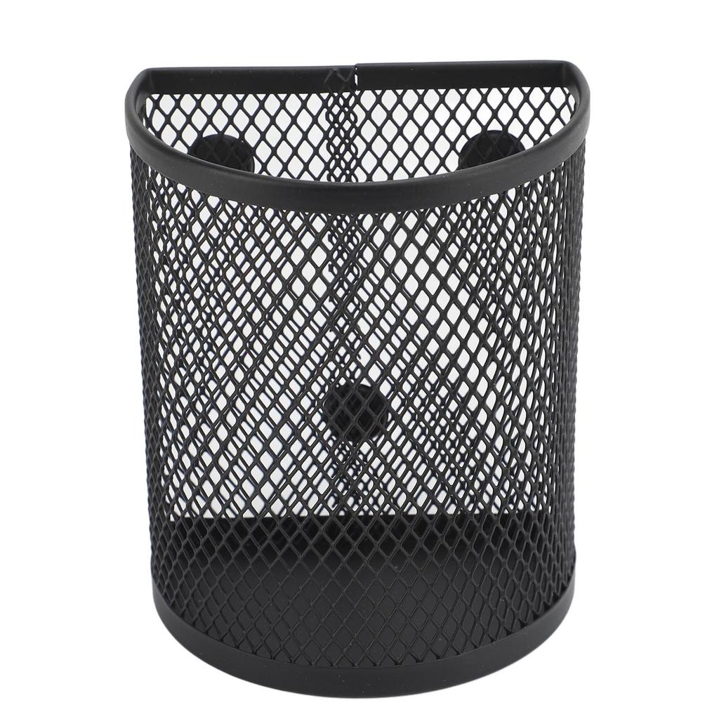 Magnetic Pen Holder Metal Mesh Pencil Storage Organizer for Desktop Refrigerator Whiteboard Semi Cylindrical