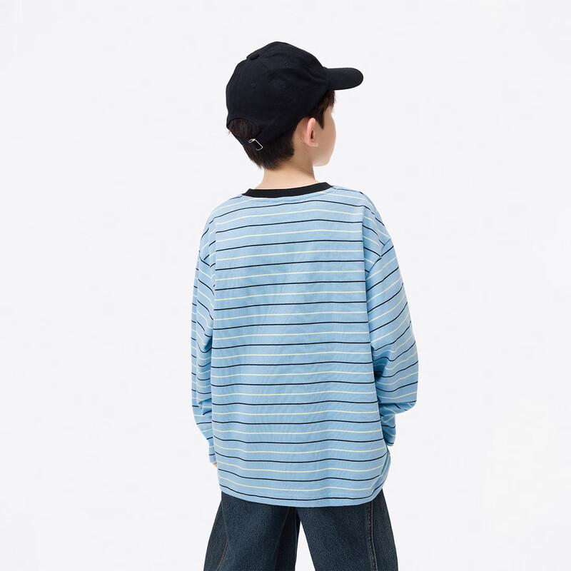 Boy's Striped Faux Layer Cotton Long-Sleeve T-Shirt