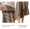 Women's Irregular Plaid Tassel A-line Skirt with Embroidery - High Waist, Slimming Fit, Mid-length for Autumn/Winter