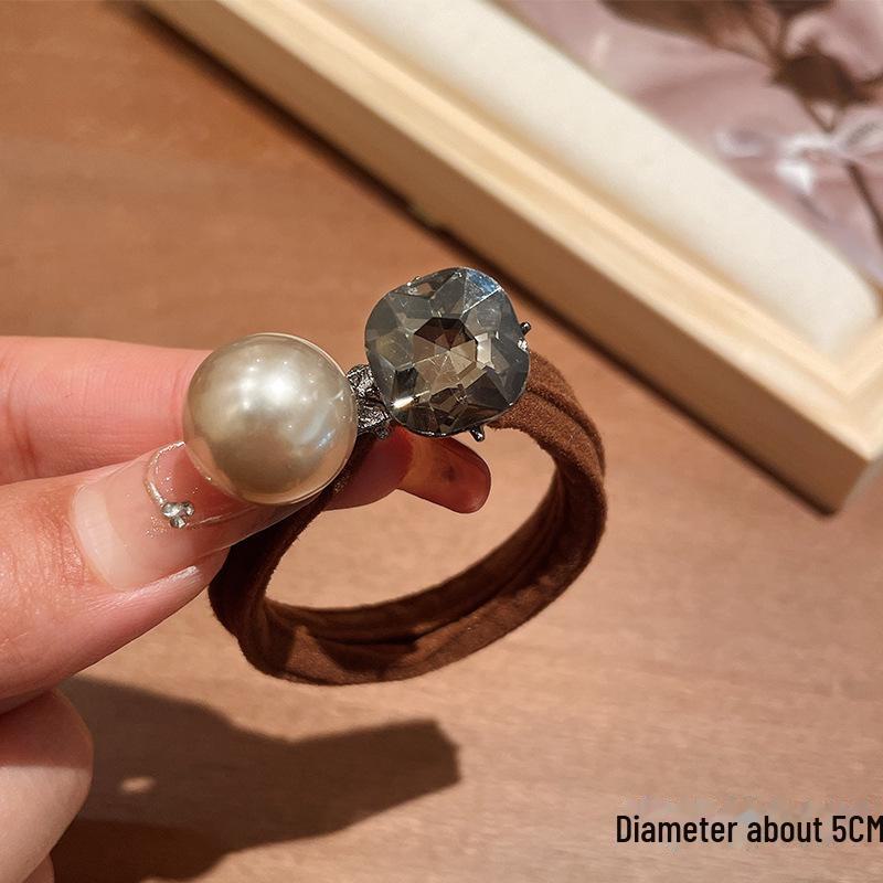 High-Elastic Pearl Hair Ring, New Small-Fragrance Style, Durable Ponytail Rope