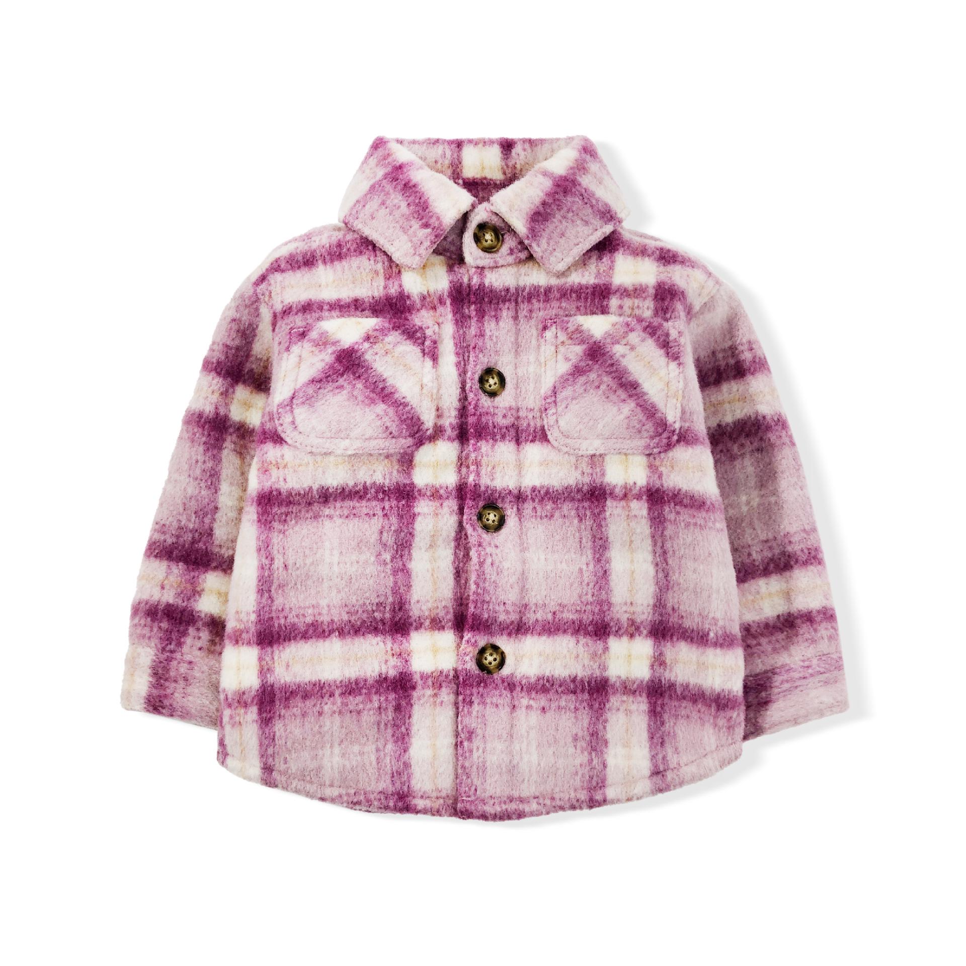 

Unisex Warm Plaid Flannel Shirt for Babies - Retro Style, Loose Fit, Autumn/Winter 90cm-24M