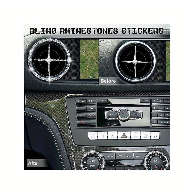 12pcs 4mm Self-adhesive White Rhinestone Sticker, Suitable for Car Interior Decoration Diy