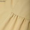 ZANZEA Women Casual Round Neck Short Sleeve Dress