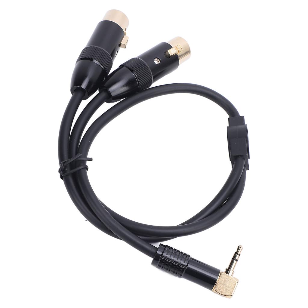 XLR To 3.5mm Y Splitter Cable Right Angle 90 Degree 3.5mm Jack Stereo Male To 2 XLR Female Microphon