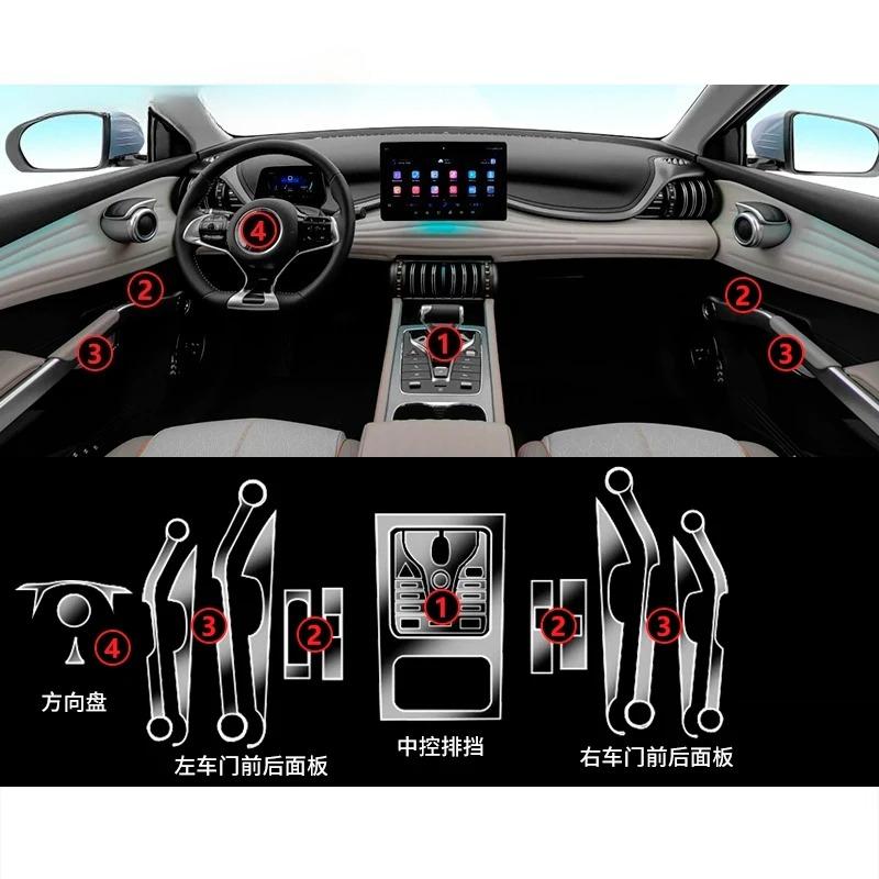 For BYD Atto 3 Yuan Plus 2023 2024 2025 Car Interior Center Console Transparent TPU Protective Film Anti-scratc Film Accessories