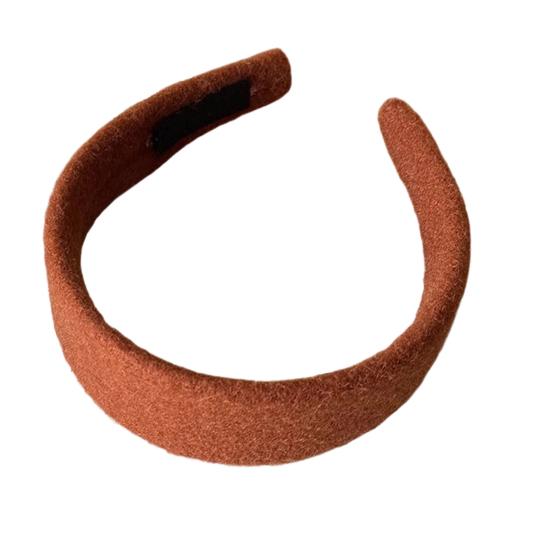 

Women Headband Wide-Brimmed Sponge Filling Soft Suede Texture Hair Hoop Autumn Winter Versatile Hair Accessory