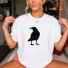 Distressed Crow Silhouette T-Shirt, Minimalist Bird Graphic Tee, Dark Academia Grunge Nature Apparel