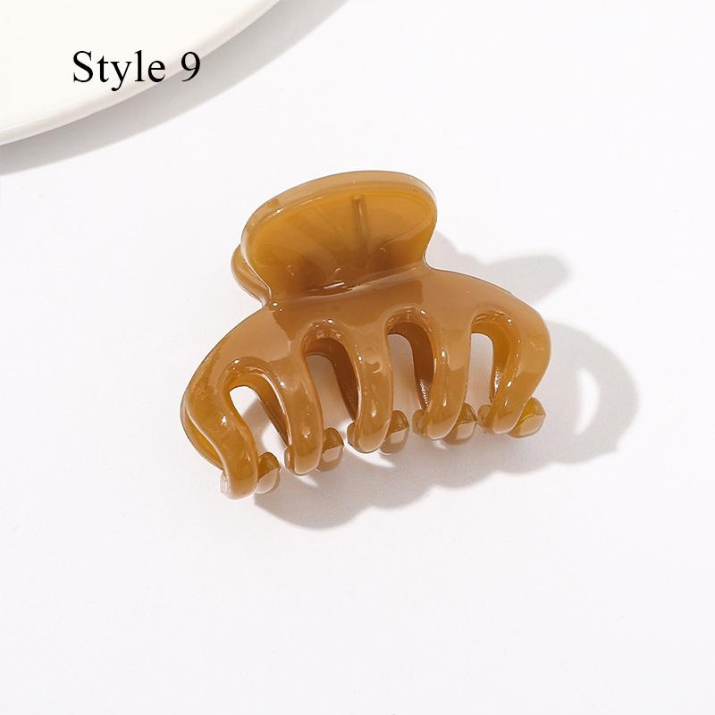 HFYJ Hollow Small Size 4cm Square Hair Claws Acrylic Jelly Color Hairpin Shark Crab Hair Clip Claw Hair Accessories for Women