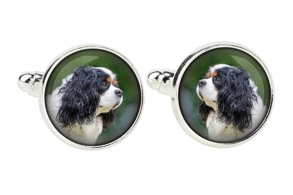 Cavalier King Charles Spaniel - Manschettenknöpfe und Krawatte mit Ihrem Foto, eine Anzugdekoration, Herrenschmuck von der Marke Art-Dog.