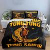 Funny Moonlight Cartoon Decor Set Soft Comfortable Duvet Cover Bedding Set Included 1*Duvet Cover & 2*Pillowcases, Gift