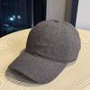 New Korean Style Small Plaid Woolen Baseball Hat for Women High Quality Deepened Large Head Circumference Sunshade Peaked Cap for Men Trendy