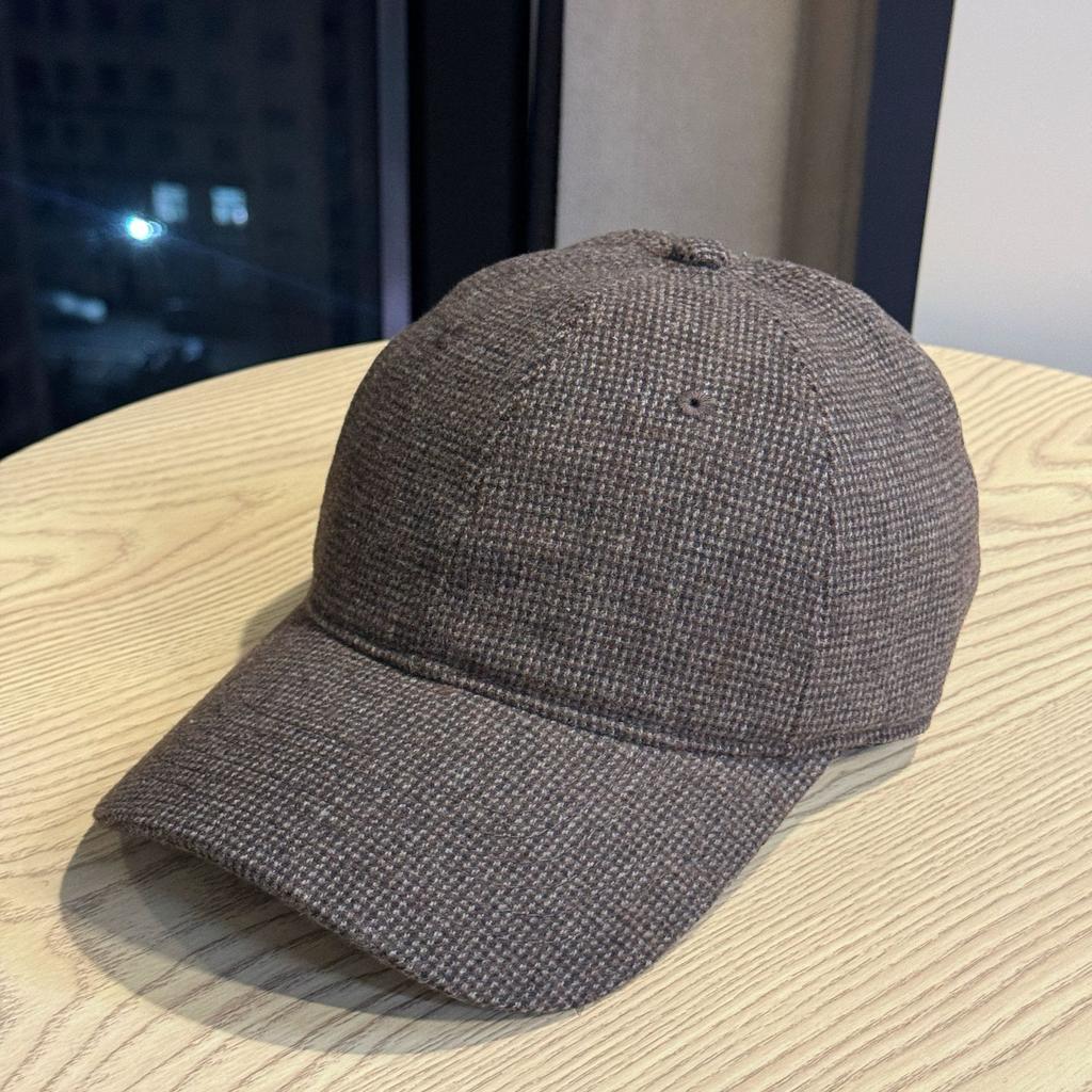 New Korean Style Small Plaid Woolen Baseball Hat for Women High Quality Deepened Large Head Circumference Sunshade Peaked Cap for Men Trendy