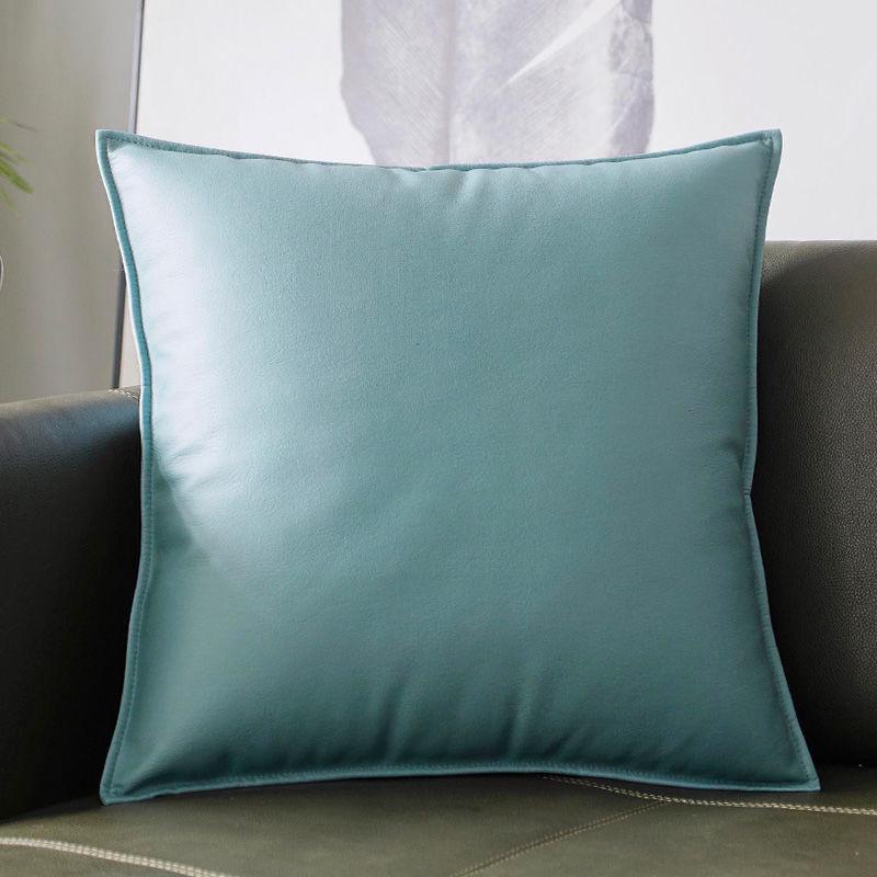 Luxury Retro Faux Leather Pillow Cover with Lychee Pattern - Soft Headboard, Office Cushion, Sofa Throw.