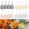 4Pcs French Fry Serving Baskets Stainless Steel Fry Basket Square Chicken Wings Holder For Restaurant Cafe Table Food Serving