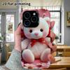 Phone Case: 2D Flat Design Suitable for iPhone 18 17 16 15 14 13 Pro Film Protective Case, Couple Style, Blush Little White Bear, Christmas and Hallow