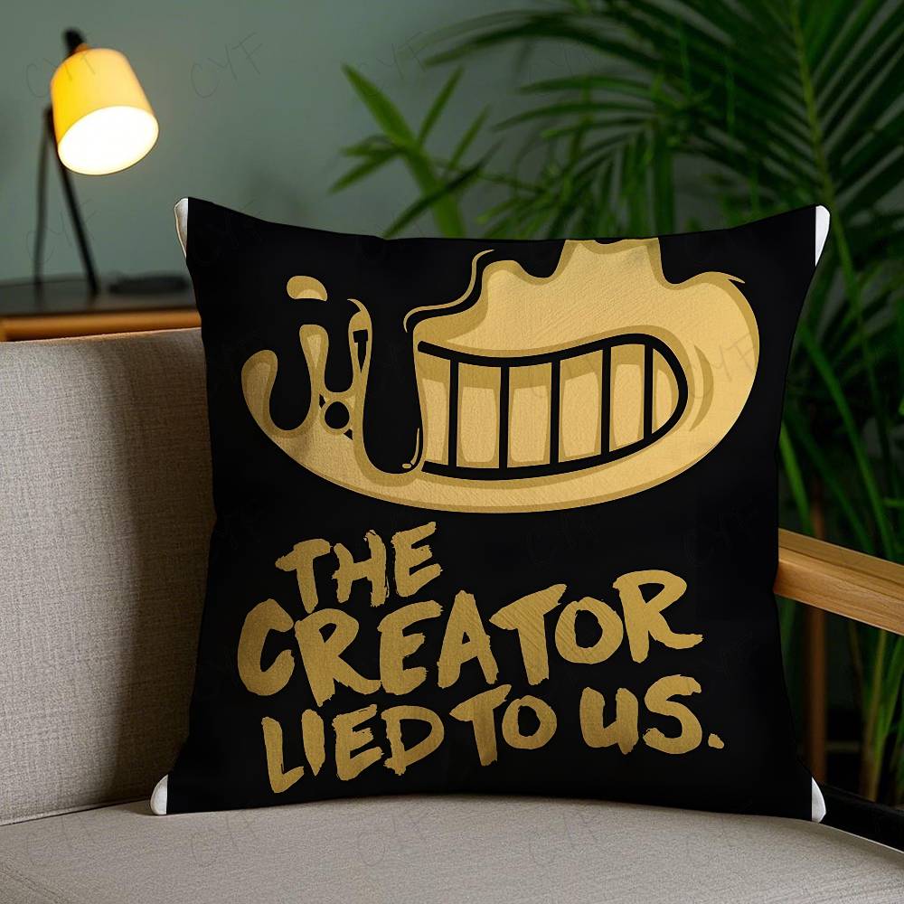 B-Bendy And The I-Ink Machine Anime Pillow Case Safe Custom Photo Pillow, Anti-Fade Brushed Fleece Cushion