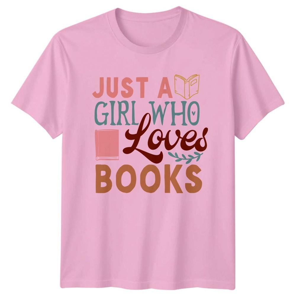 Just A Girl Who Loves Unisexs TShirt Bookworm Reading Literature