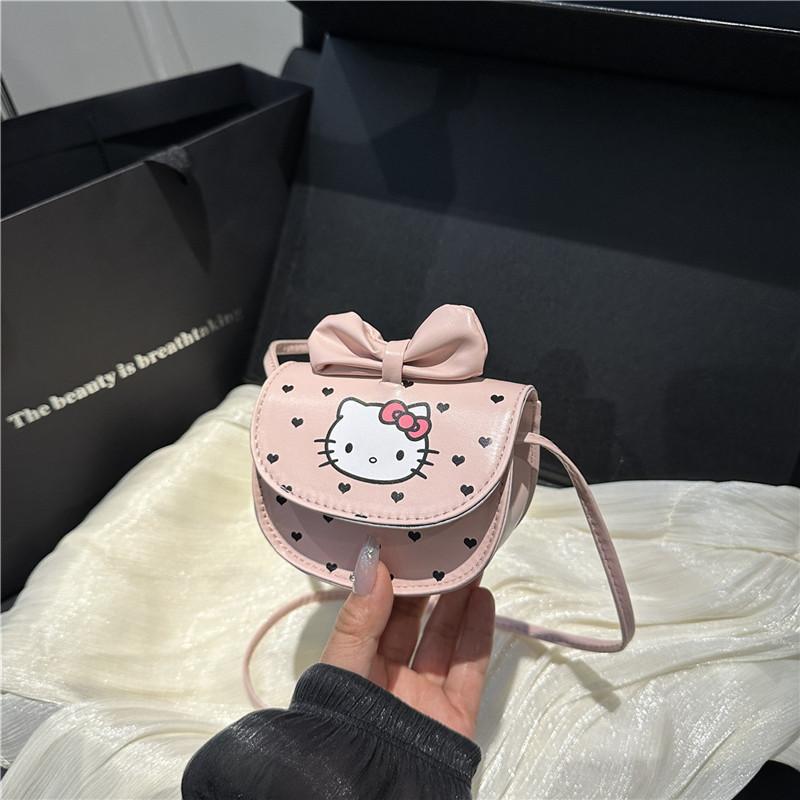 1 Adet Küçük Kapasiteli Omuz Çantası Karikatür Kt Kedi Kompakt Kız Ağzı Kırmızı Zarf Çocuklar İçin Bozuk Para Çapraz Çanta Arkadaş Hediyesi