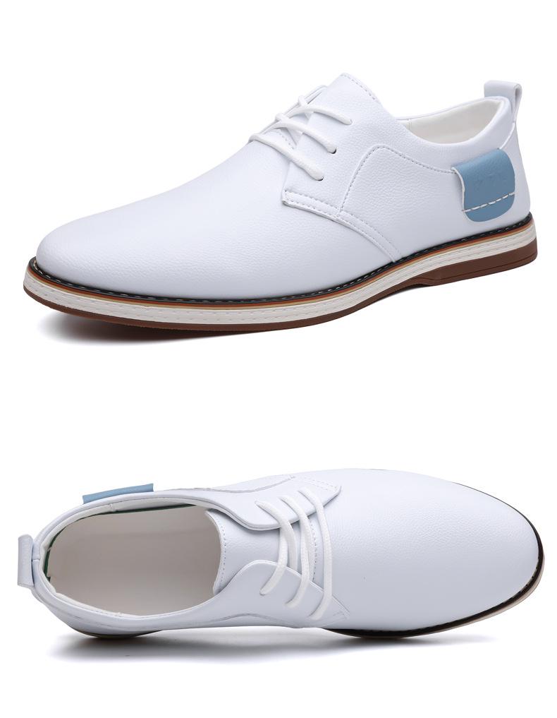 Men's White Hand-Stitched Chelsea Boots, Size 38-50, Rubber Sole, Fashionable Business Casual Shoes