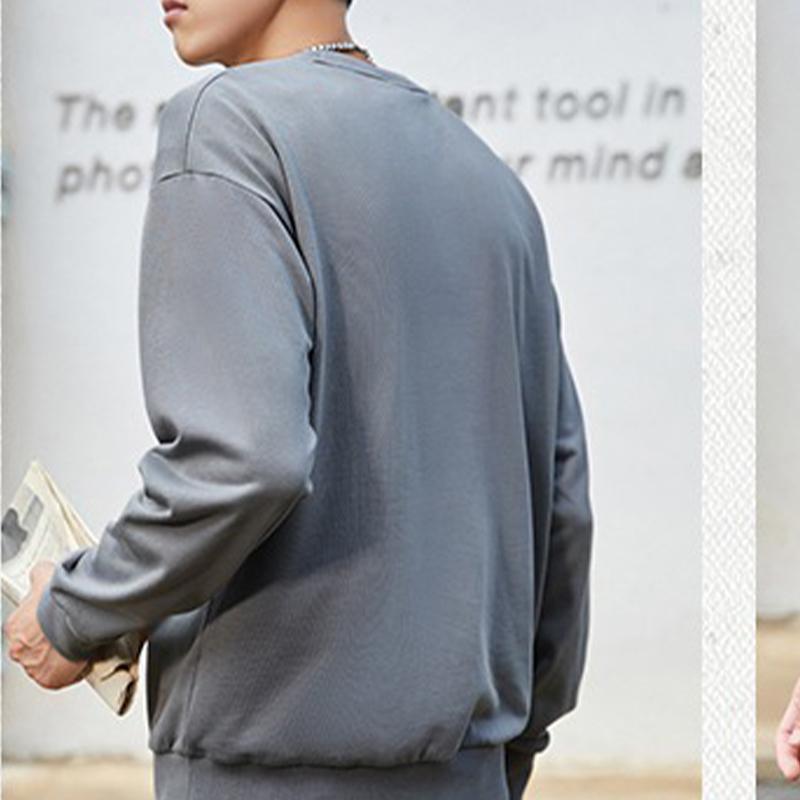 Li Ning Sports Lifestyle Series Logo Embroidered Sweatshirt Men Sweatshirt Slate-Gray AWDR575-9