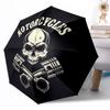 Motorcycle Brotherhood Emblem Outdoor Automatic Umbrella Compact 8-Rib Lightweight Durable Everyday Carry Umbrella Accessory Stylish Gift Women