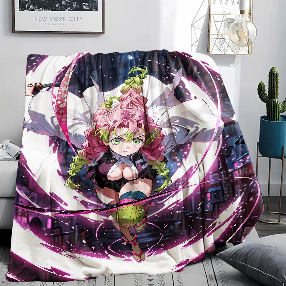 1PC Demon Slayer Print Flannel Blanket, High Quality All Seasons, Home Decor, Warmth and Comfort, Perfect for Christmas Gifts