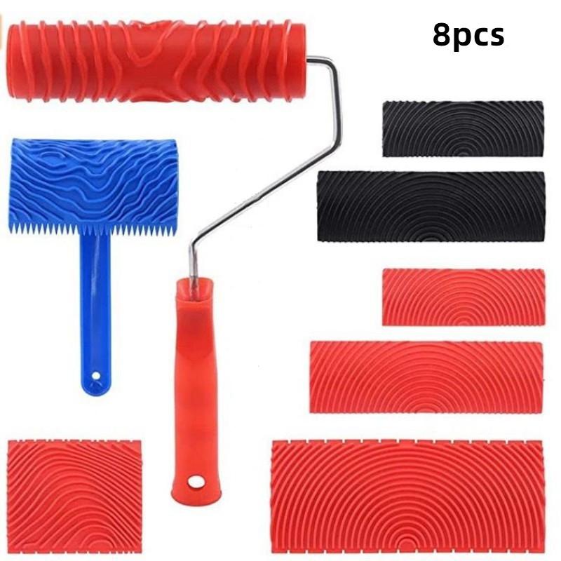 New DIY Wall Painting Machine Rubber Texture Paint Roller Furniture Imitation Wood Art Wall Painting Tools Home Decoration
