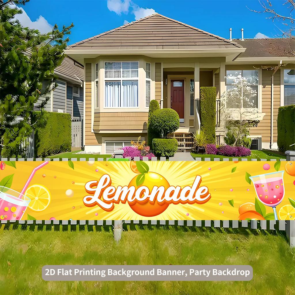 Lemon Drink Refreshing Summer Yard Party Backdrop Banner