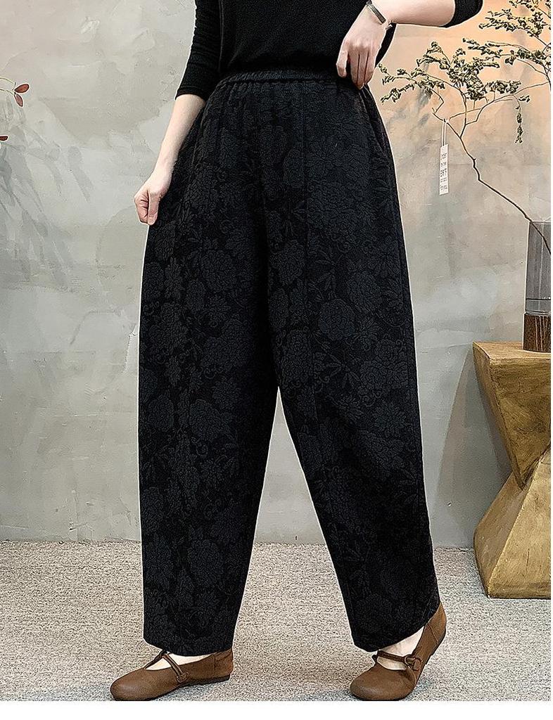 Trendy High-Waisted Wide-Leg Harem Pants for Middle-Aged & Elderly Women - Retro, Loose, Elastic & Flattering Fit