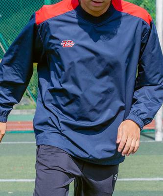 ZD SPORTS Zd Technical V-Neck Windbreaker [Navy/Red]