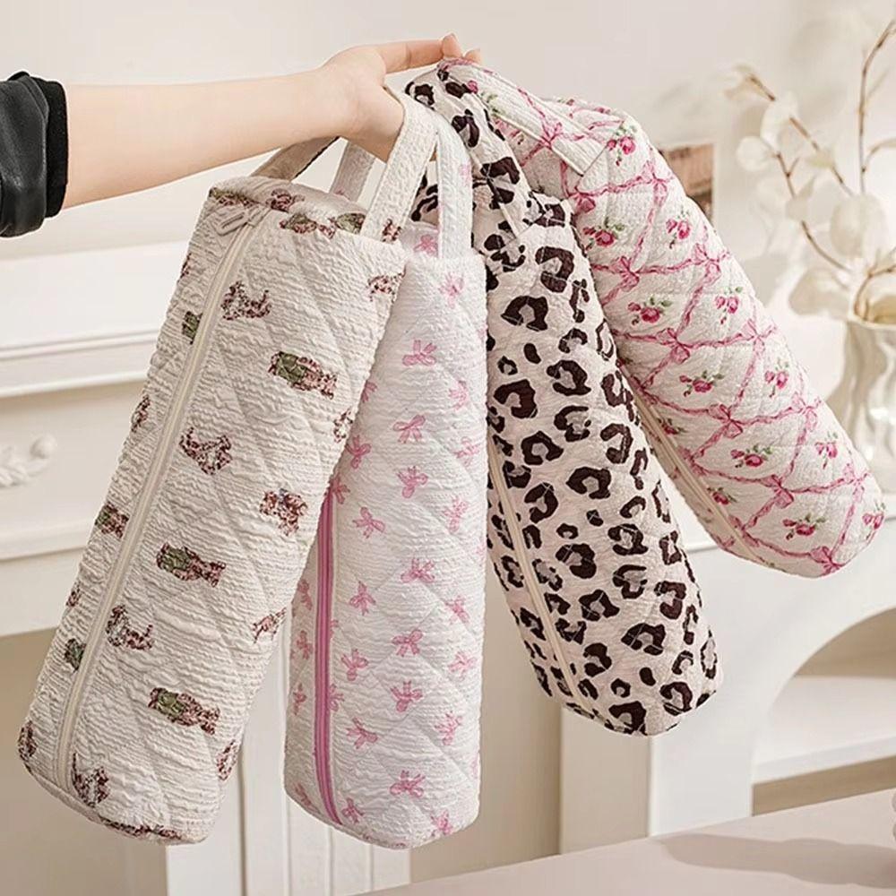 Large Capacity Curler Storage Bag Quilting Cotton Hair Air Wrap Dryer Case  Travel Use
