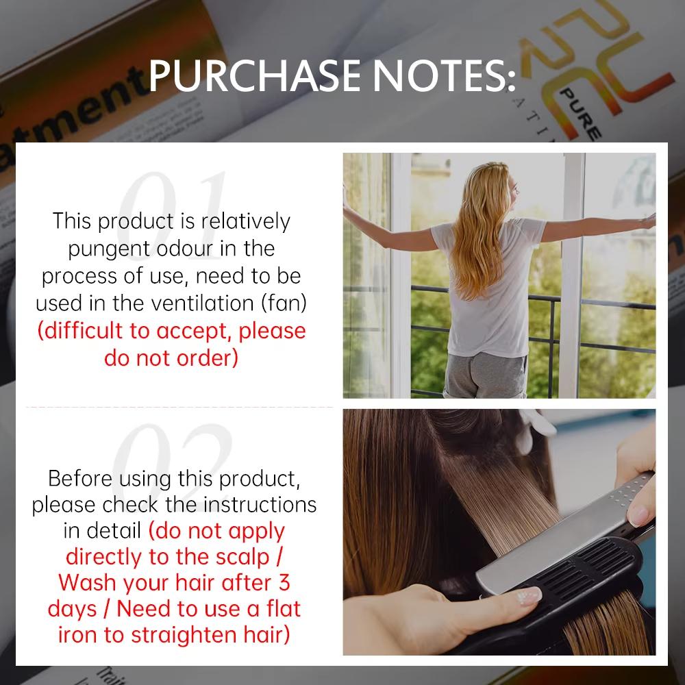 PURC Sada na vlasy s keratinem 1000 ml * 2 Kudrnaté, krepaté, narovnání vlasů, hladké, brazilské keratinové produkty, velkoobchodní prodejci salonů