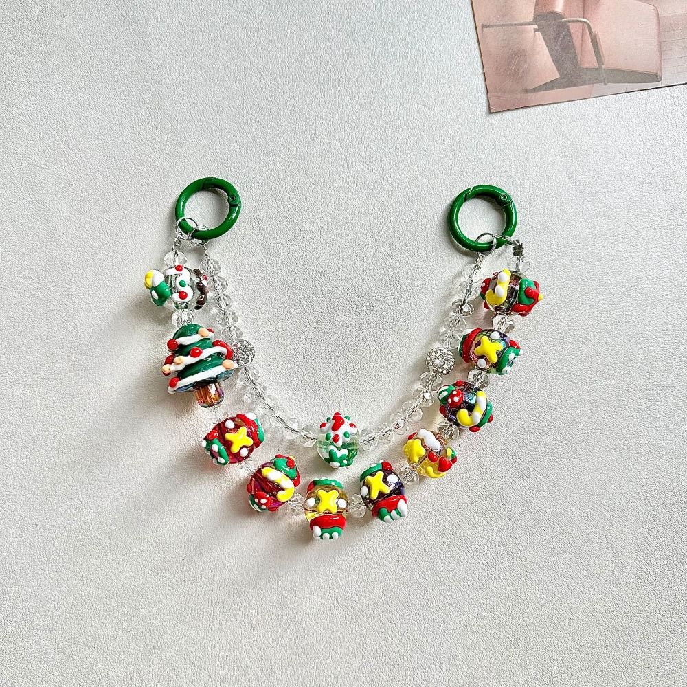 Weihnachts-Taschenanhänger Schlüsselanhänger Doppelkette Handyband Neu Handy-Trageband