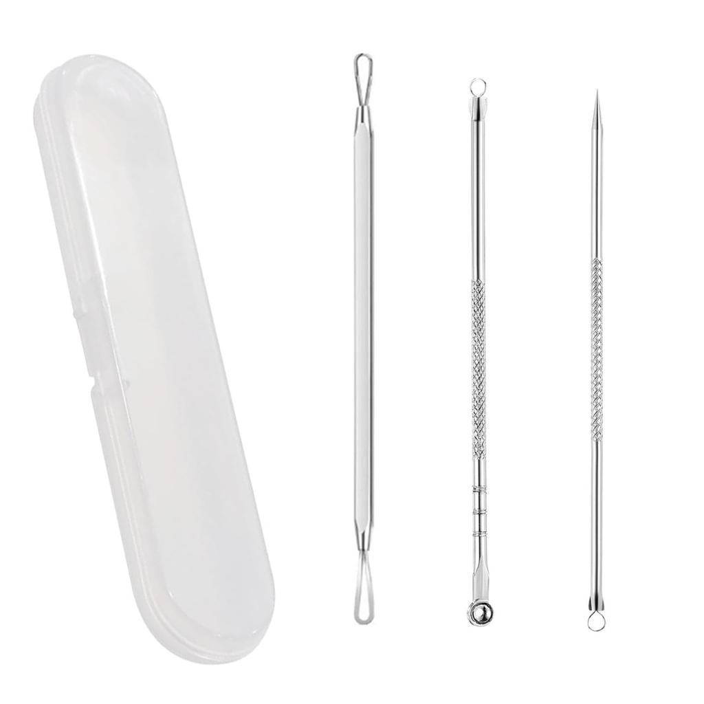 Acne Needle Blackhead Removal Stainless Pore Care Beauty Beauty Set Kit, Kit, Steel, Kit, Tool, Supplies, 3-piece