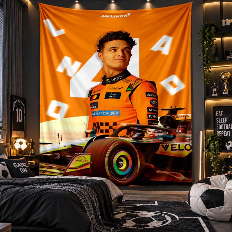 Wall Hanging Tapestry Lando Norris Print Cloth for Living Room Bedroom Home Decor