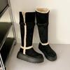 Zimowe Damskie Kozaki do Kolan Pluszowe Ciepłe Buty Śniegowe Jakościowa Zamszowe Codzienne Bawełniane Buty Zimowe Damskie Buty Futrzane Botas Invierno Mujer